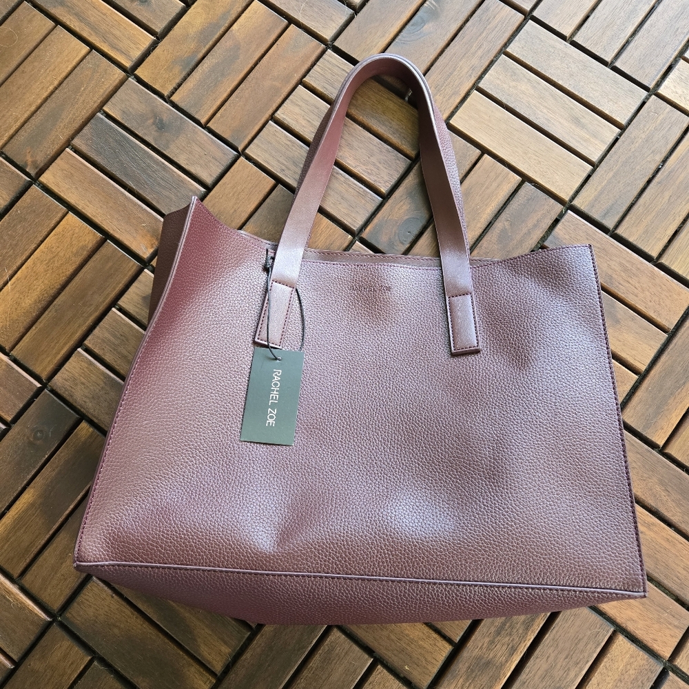 Rachel Zoe Burgundy Pebbled Leather Computer Tote – NWT - Picture 7 of 9